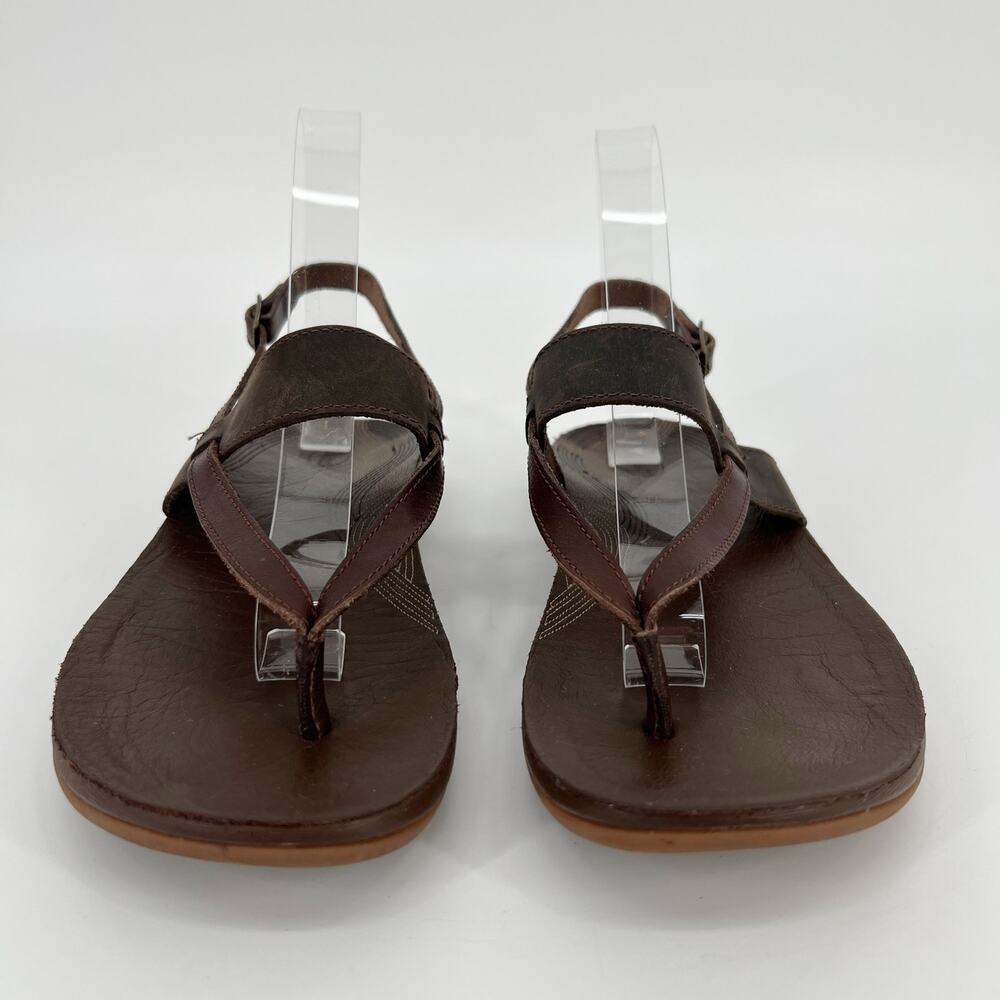 Chaco Maya II Sandal Women 8 / 39 Java Brown Leather Thong Ankle Strap Gladiator - Picture 2 of 8